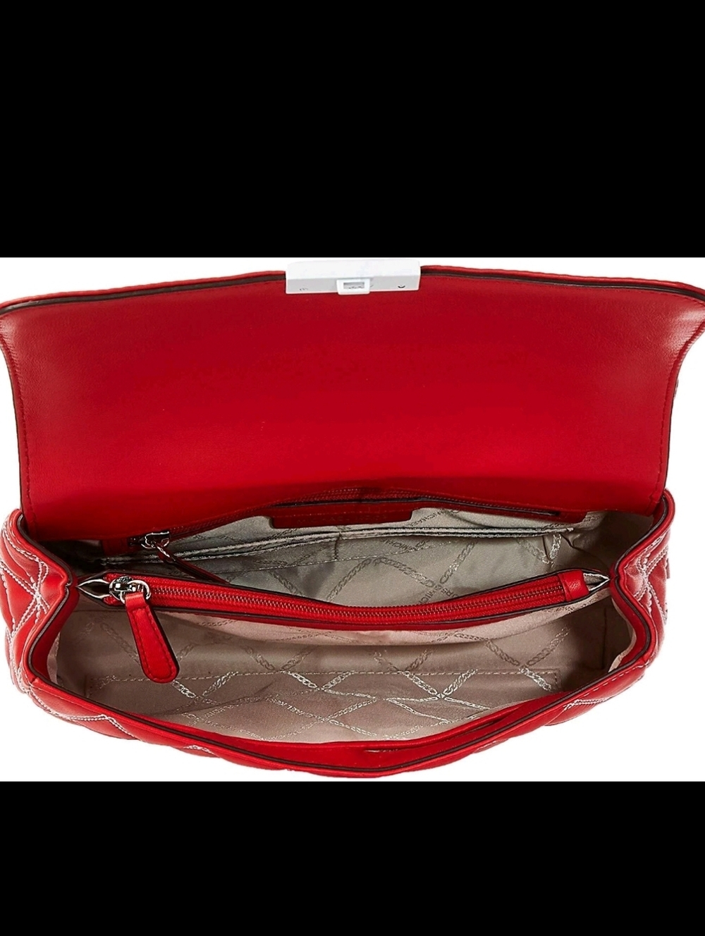 Michael Kors Sloan Large Red Chain Shoulder Bag - Picture 8 of 12